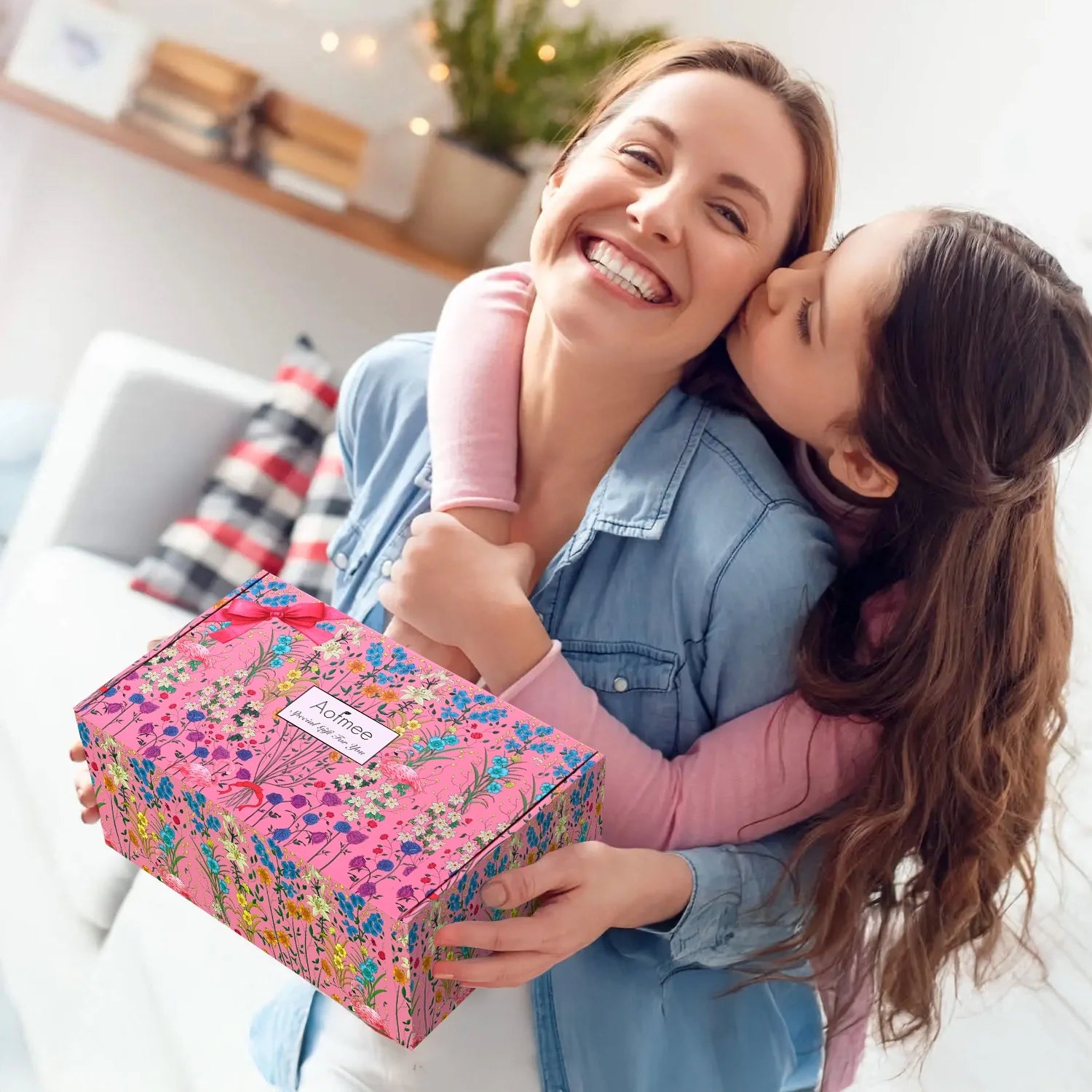 Gift Baskets for Women, 8 Pcs Rose Bath and Body Set, Beauty Spa Holiday Birthday Gifts for Her, Pink