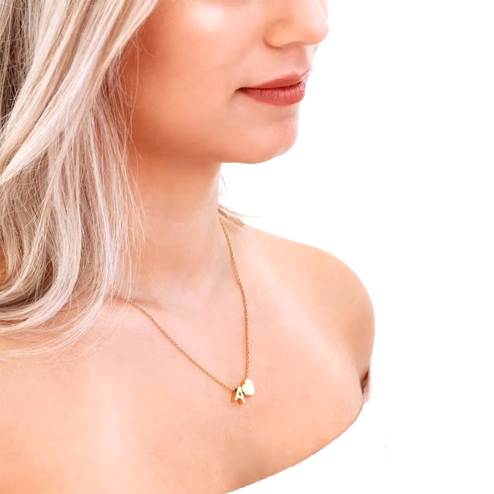 Initial Necklace Gold Color for Women