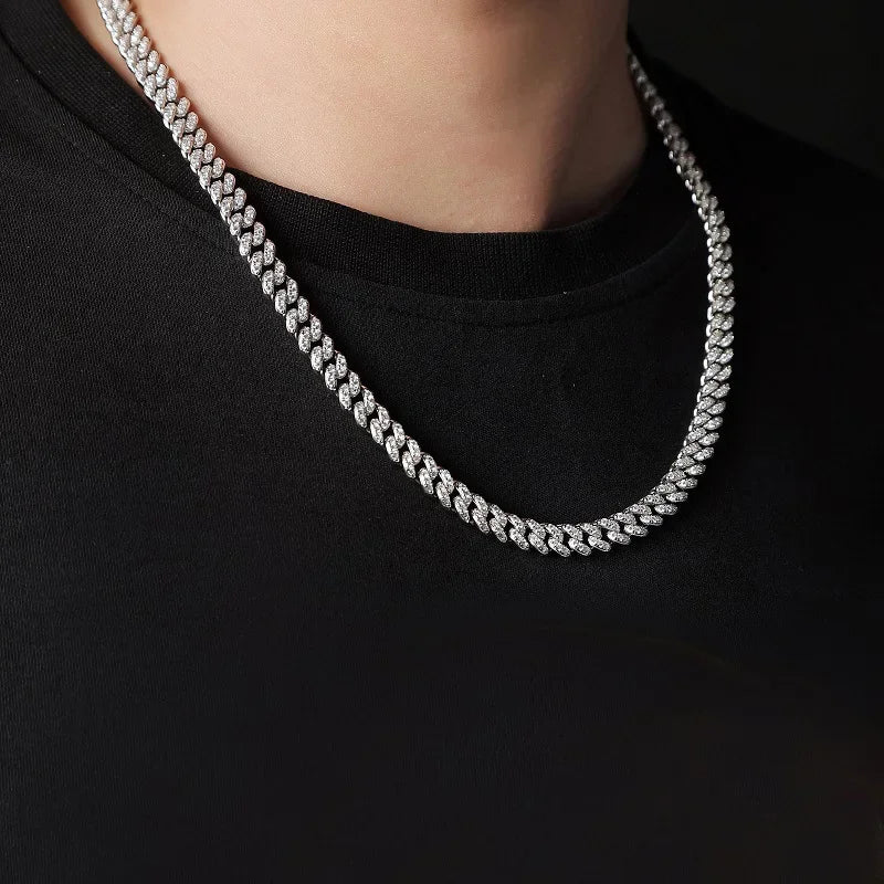 Moissanite 8mm Hip Hop Cuban Chain 