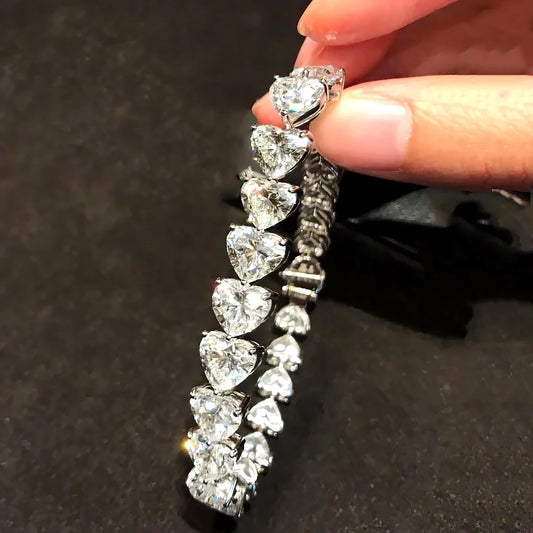 Sterling Silver Bracelet Nurture Moissanite Gemstone 